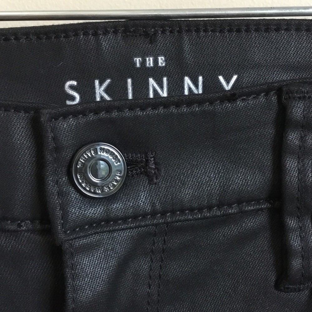 White House Black Market Black Coated High Rise Skinny Jeans - Picture 6 of 13